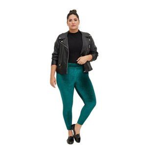 Torrid Velvet Velour Leggings Pants Emerald Green Women's Plus Size 3X 22-24